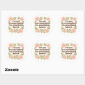 Prioritizing Peace – Floral Quote Sticker ラウンドシール (シート)