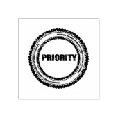 Priority Circle Logo Impressions Jet Black Wooden  ラバースタンプ (インプリント)