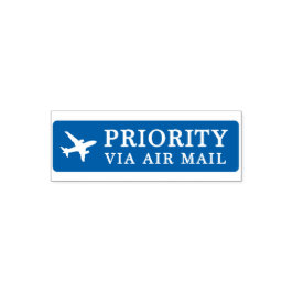 PRIORITY VIA AIR MAIL 飛行機 airplane セルフインキングスタンプ