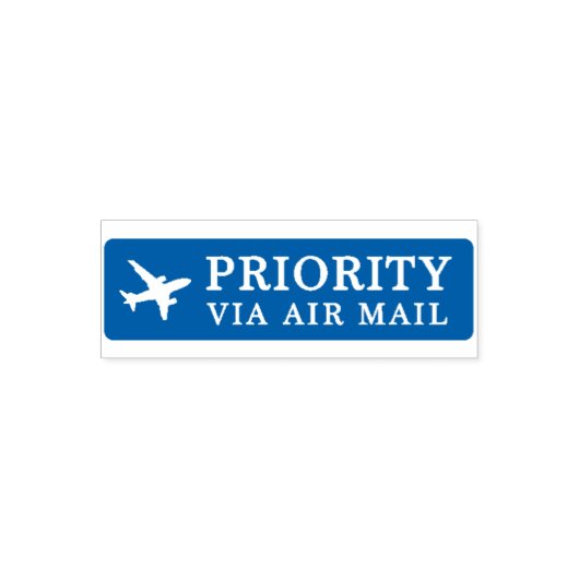 PRIORITY VIA AIR MAIL 飛行機 airplane セルフインキングスタンプ (デザイン)