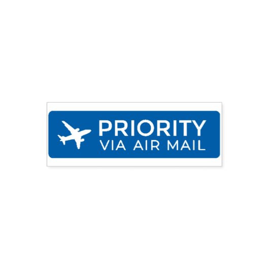PRIORITY VIA AIR MAIL 飛行機 airplane セルフインキングスタンプ (デザイン)