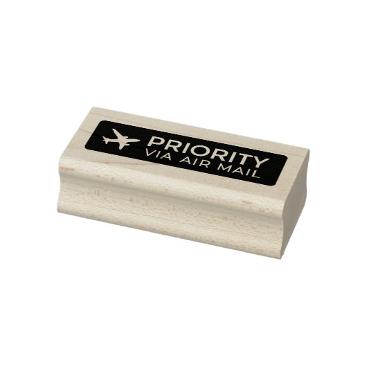 PRIORITY VIA AIR MAIL 飛行機 airplane ラバースタンプ (スタンプ)