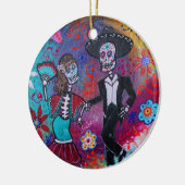 prisartsによるメキシコ人のBailarのマリアッチの踊りのカップル セラミックオーナメント (左)