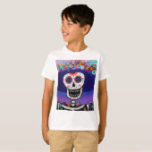 Prisarts著Dia de los Muertos Catrina Tシャツ (正面フル)