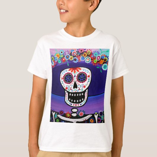 Prisarts著Dia de los Muertos Catrina Tシャツ (正面)