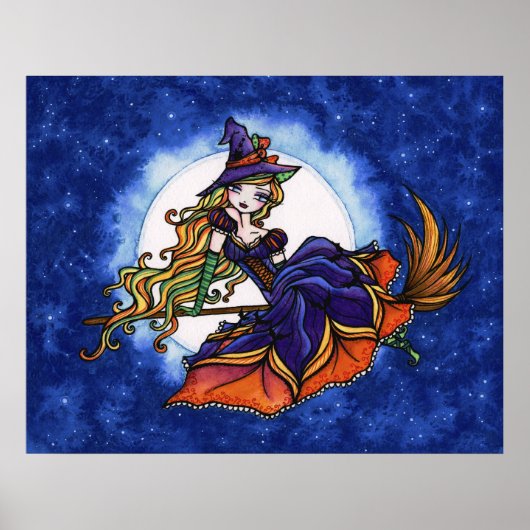 Priscilla Witch Halloween Fantasy Art ポスター (正面)
