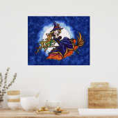 Priscilla Witch Halloween Fantasy Art ポスター (キッチン)