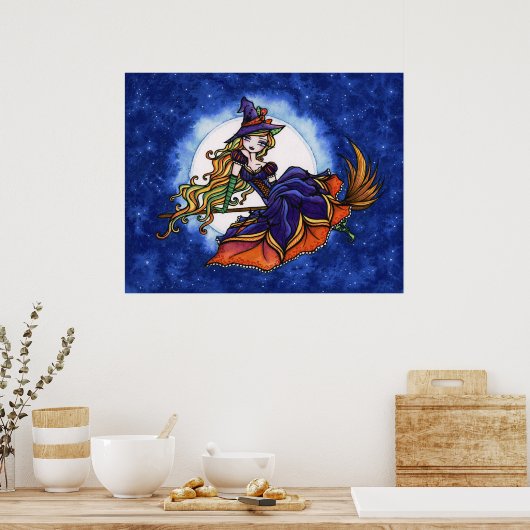 Priscilla Witch Halloween Fantasy Art ポスター (キッチン)