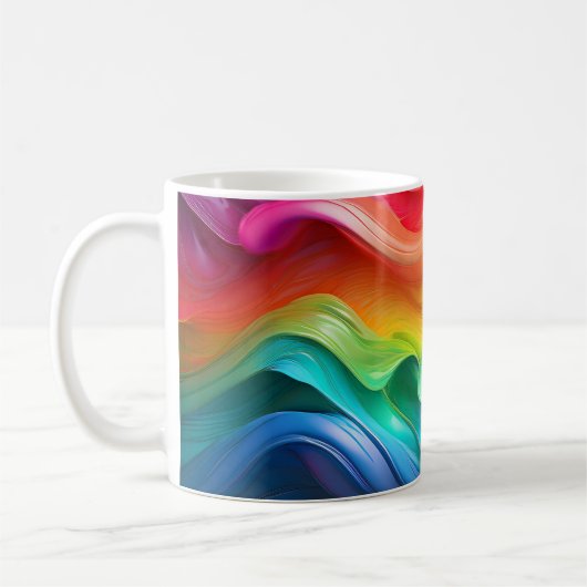 Prism Flow – Rainbow Abstract Mug コーヒーマグカップ (左)