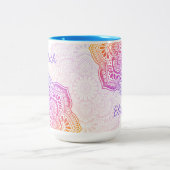 Prism Flower Mandala 15 oz. Personalized Mug ツートーンマグカップ (中央)