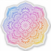 Prism Flower Mandala Custom-Cut Vinyl Sticker シール (正面)