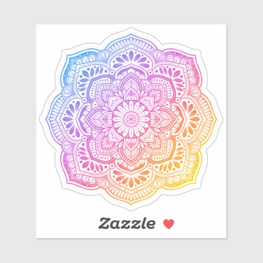 Prism Flower Mandala Custom-Cut Vinyl Sticker シール (シート)