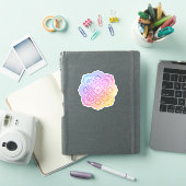 Prism Flower Mandala Custom-Cut Vinyl Sticker シール (iPadカバー)