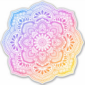 Prism Flower Mandala Custom-Cut Vinyl Sticker シール (正面)