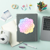 Prism Flower Mandala Custom-Cut Vinyl Sticker シール (iPadカバー)