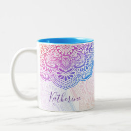 Prism Flower Mandala Personalized Mug ツートーンマグカップ