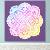 Prism Flower Mandala Stretched Canvas Print キャンバスプリント (インサイチュ (ウッドフロア))