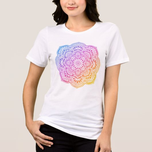 Prism Flower Mandala T-Shirt トライブレンドTシャツ (正面)