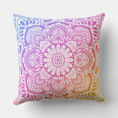Prism Flower Mandala Throw Pillow クッション (裏面)