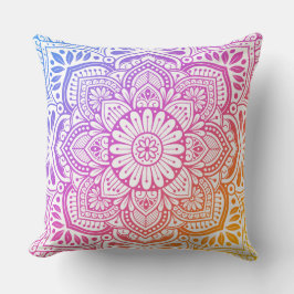 Prism Flower Mandala Throw Pillow クッション