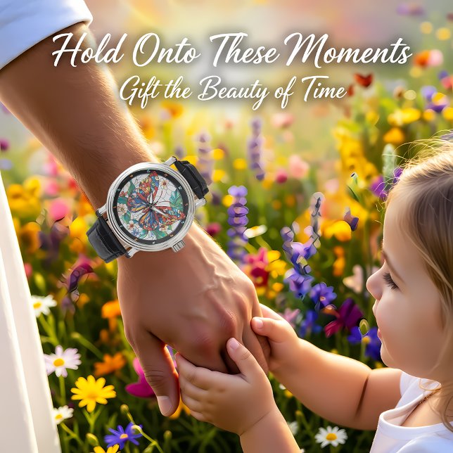 Prism of Nature" - Stained Glass Butterfly 腕時計 (クリエイターアップロード済み)