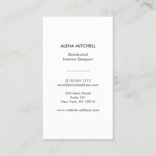 PRISM PHOTO in WHITE （垂直） 名刺 (裏面)