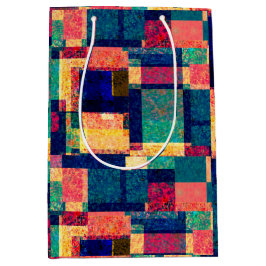 Prismatic Blocks – Modern Abstract Geometric ミディアムペーパーバッグ