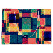 Prismatic Blocks – Modern Abstract Geometric ラージペーパーバッグ (裏面)