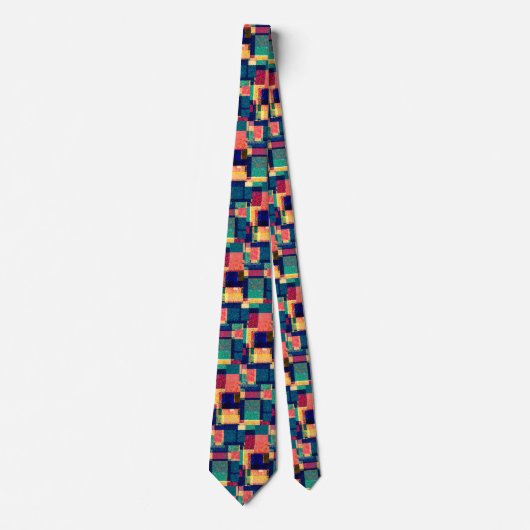 Prismatic Blocks – Modern Abstract Geometric Tie ネクタイ (正面)