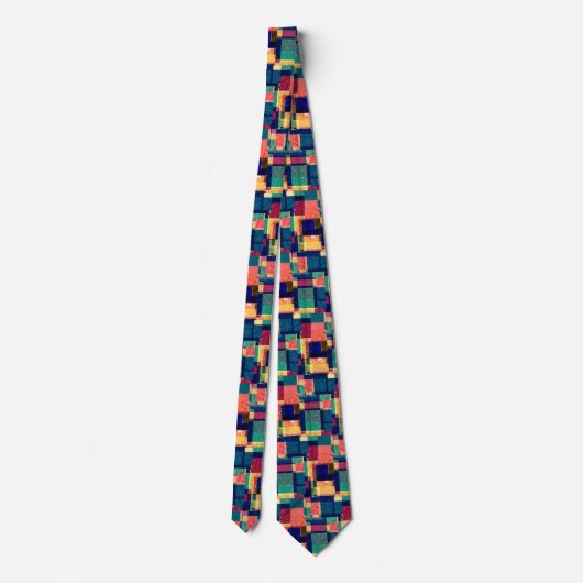 Prismatic Blocks – Modern Abstract Geometric Tie ネクタイ (裏面)