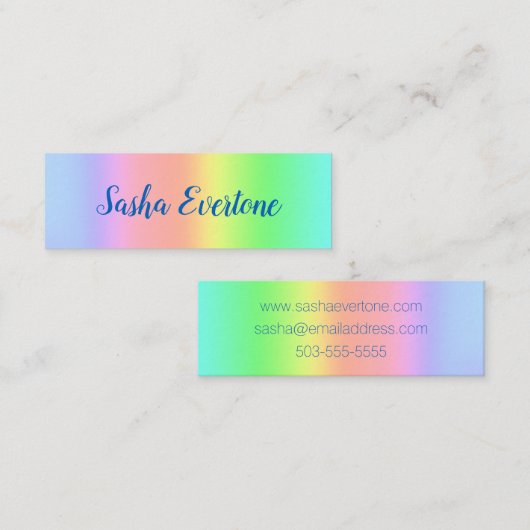 Prismatic Pastel Rainbow Ombre スキニー名刺 (正面/裏面)