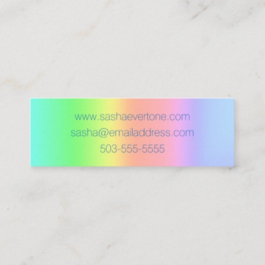 Prismatic Pastel Rainbow Ombre スキニー名刺 (裏面)