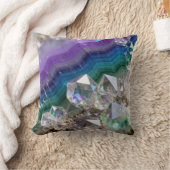 Prismatic Quartz Fusion Vibrant Crystal Design クッション (ブランケット)