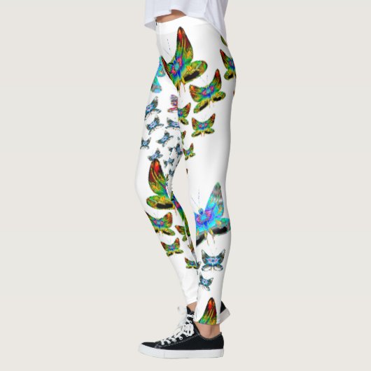 Prismatic Rainbow Butterfly Leggings レギンス (左)