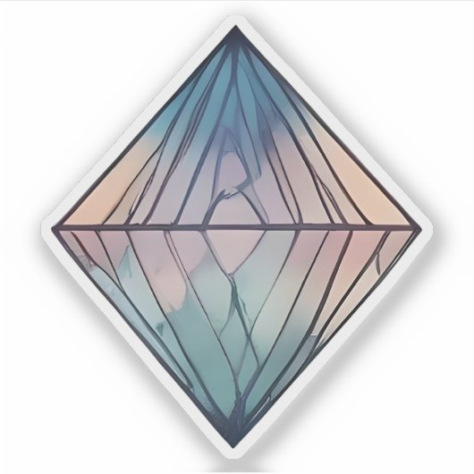 Prismatic Reflections: Abstract Geometric Diamond  シール (正面)