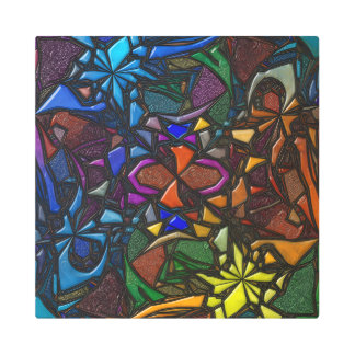 Prismatic Shards–Abstract Stained Glass Metal Art メタルプリント