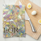 Prismatic Stained Glass Effect - Rainbow Prismatic キッチンタオル (四つ折り)