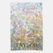 Prismatic Stained Glass Effect - Rainbow Prismatic キッチンタオル (縦)