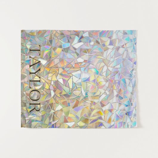 Prismatic Stained Glass Effect - Rainbow Prismatic タペストリー (正面(横))