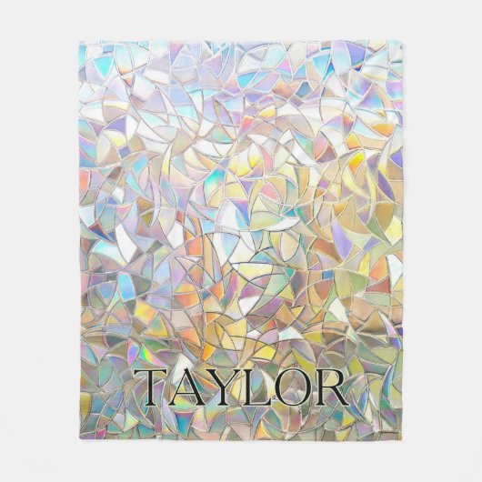 Prismatic Stained Glass Effect - Rainbow Prismatic フリースブランケット (正面)