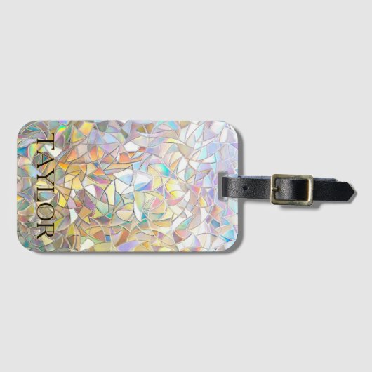 Prismatic Stained Glass Effect - Rainbow Prismatic ラゲッジタグ (正面横)