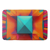 Prismatic Sunburst:Bold Abstract Geometric Diamond バスマット (正面)
