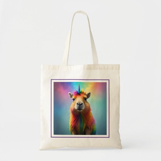 Prismhorn: The Rainbow Capybaraicorn トートバッグ (正面)
