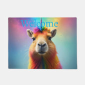 Prismhorn: The Rainbow Capybaraicorn ドアマット (正面)