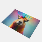 Prismhorn: The Rainbow Capybaraicorn ドアマット (アングル)