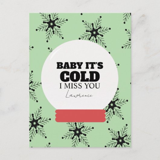 Prison Long Distance Winter Christmas Snowglobe  ポストカード (正面)