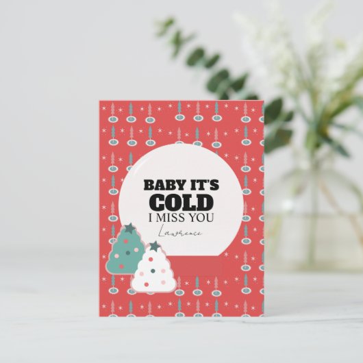 Prison Long Distance Winter Love Christmas  ポストカード (スタンド正面)