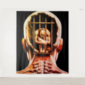 Prison of the Mind – Surreal Conceptual Wall Art  タペストリー (正面)