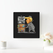 Prison Trump Presidential Library スクエア壁時計 (ホーム)