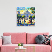 Pristina Kosovo Cathedral Square Stretched Canvas キャンバスプリント (インサイチュ (リビング))